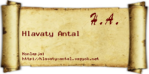 Hlavaty Antal névjegykártya